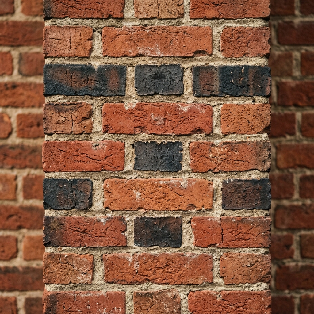 Traditional Flemish bond brickwork
